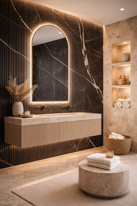 COLONNA | Marquina Fluted Porcelain Tile