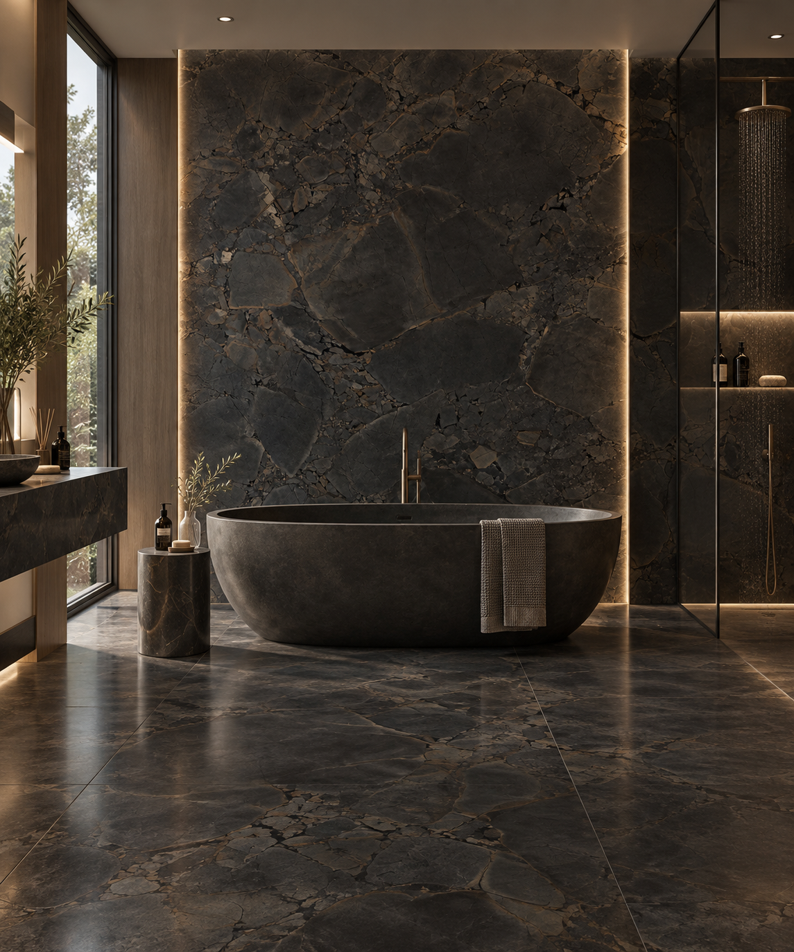 Planet Black Polished Porcelain Slab