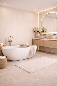 Feathered Shortbread Porcelain Tile