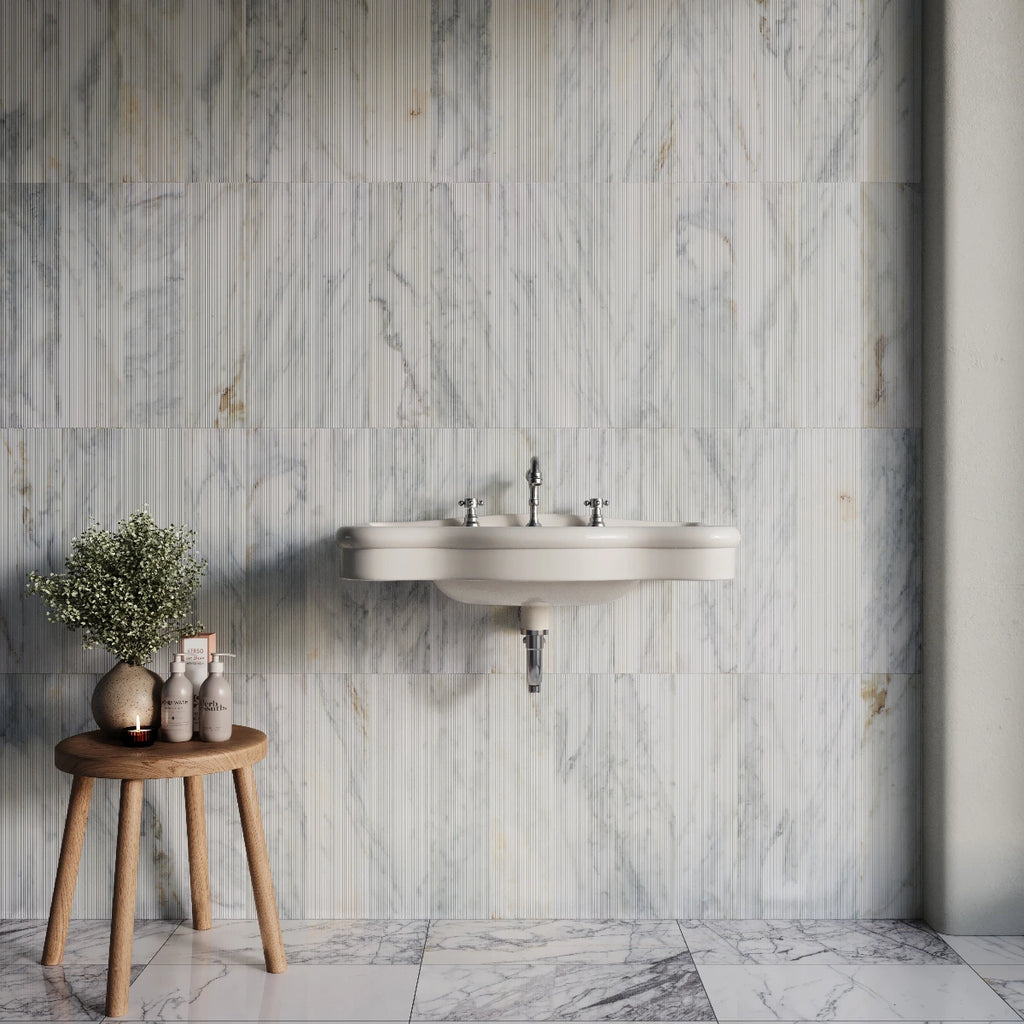 Calacatta Verde Fluted Marble Tile – NSG TILES