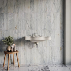 Calacatta Verde Fluted Marble Tile