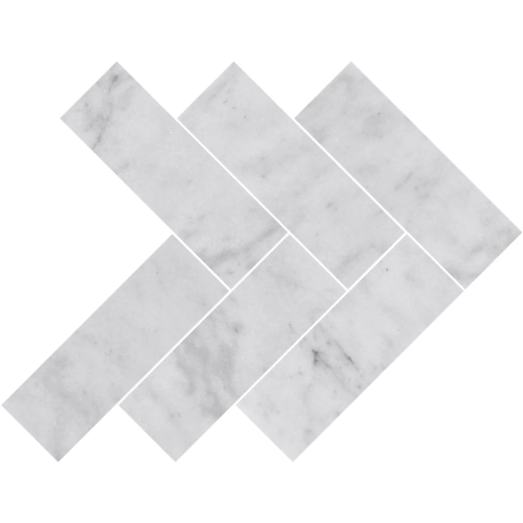 Carrara White Herringbone Marble Tile – NSG TILES