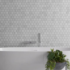 Carrara Marble Hexagon Mosaic Tile – Polished Finish