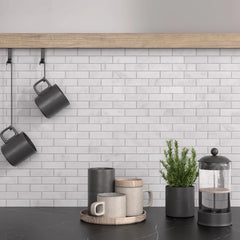 Carrara Marble Brick Mosaic Tile – Honed Finish