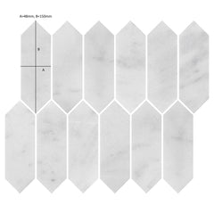 Carrara Marble Picket Mosaic Tile