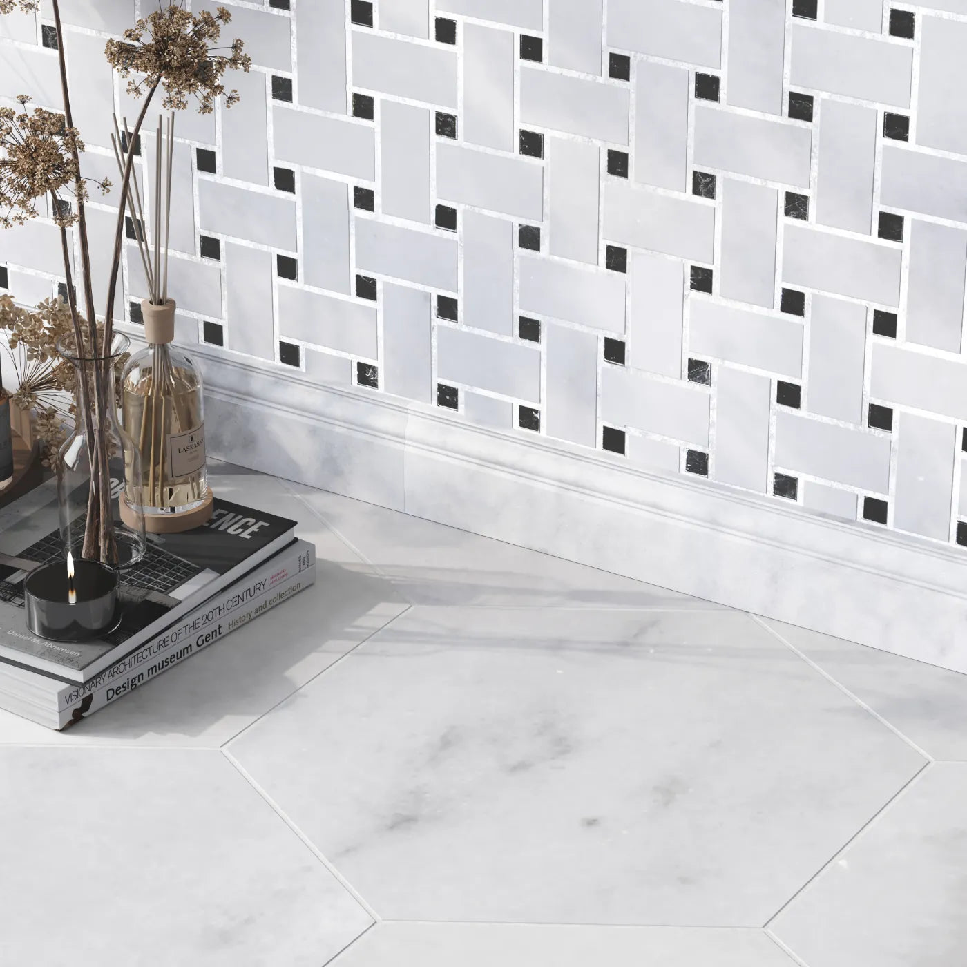 Carrara White Marble Skirting Tile – Honed Finish (2cm)