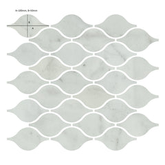 Carrara Marble Teardrop Mosaic Tile