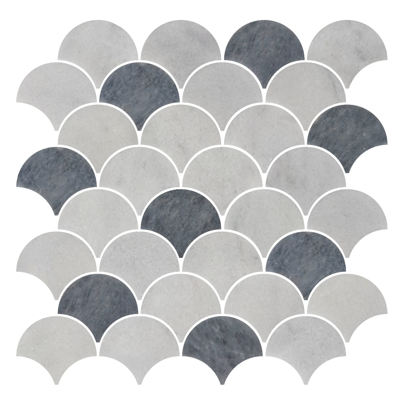 Marble Scallop Mosaic Tile – Honed Finish