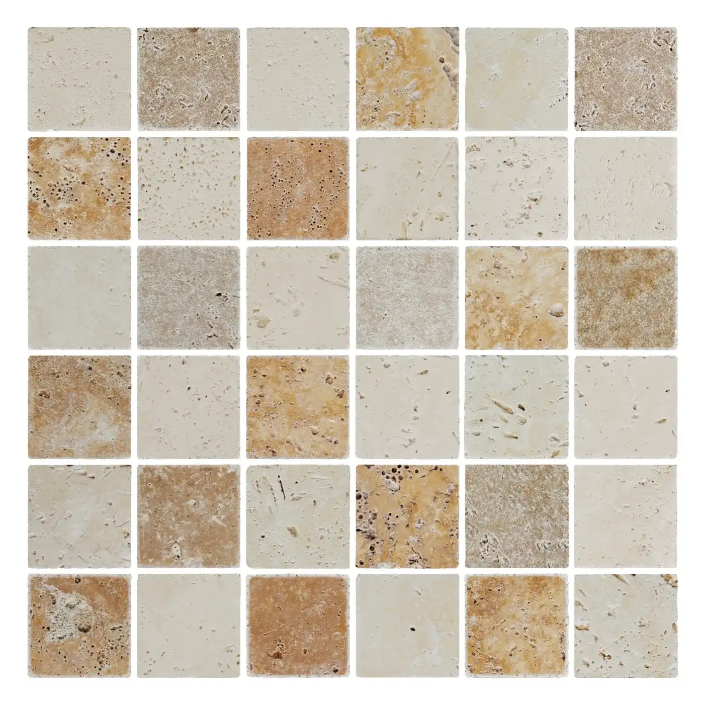 Travertine Blend Mosaic Tile – Tumbled Finish
