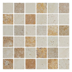 Travertine Blend Mosaic Tile – Tumbled Finish