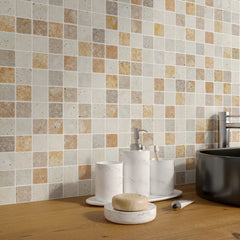 Travertine Blend Mosaic Tile – Tumbled Finish