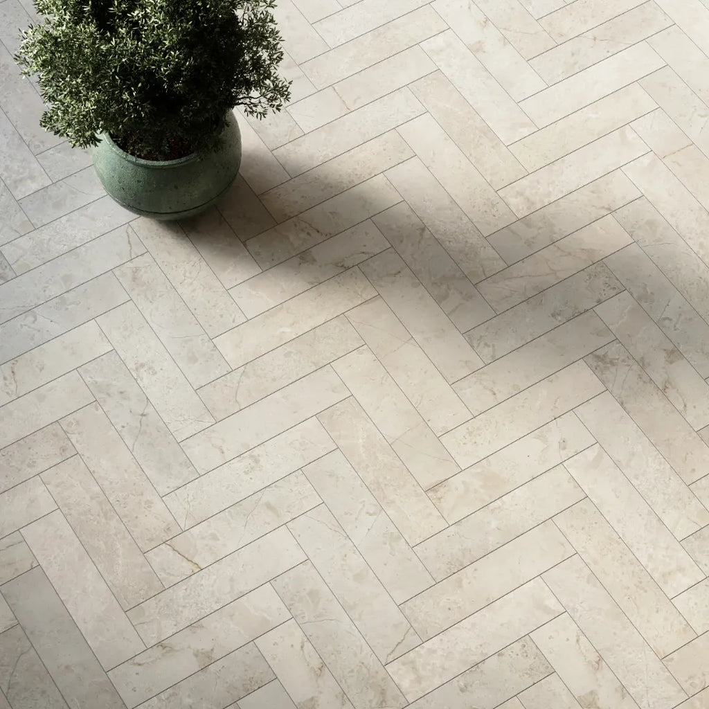 Crema Marfil Herringbone Marble Tile – NSG TILES