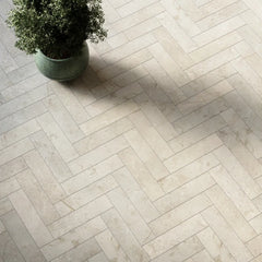 Crema Marfil Herringbone Marble Tile
