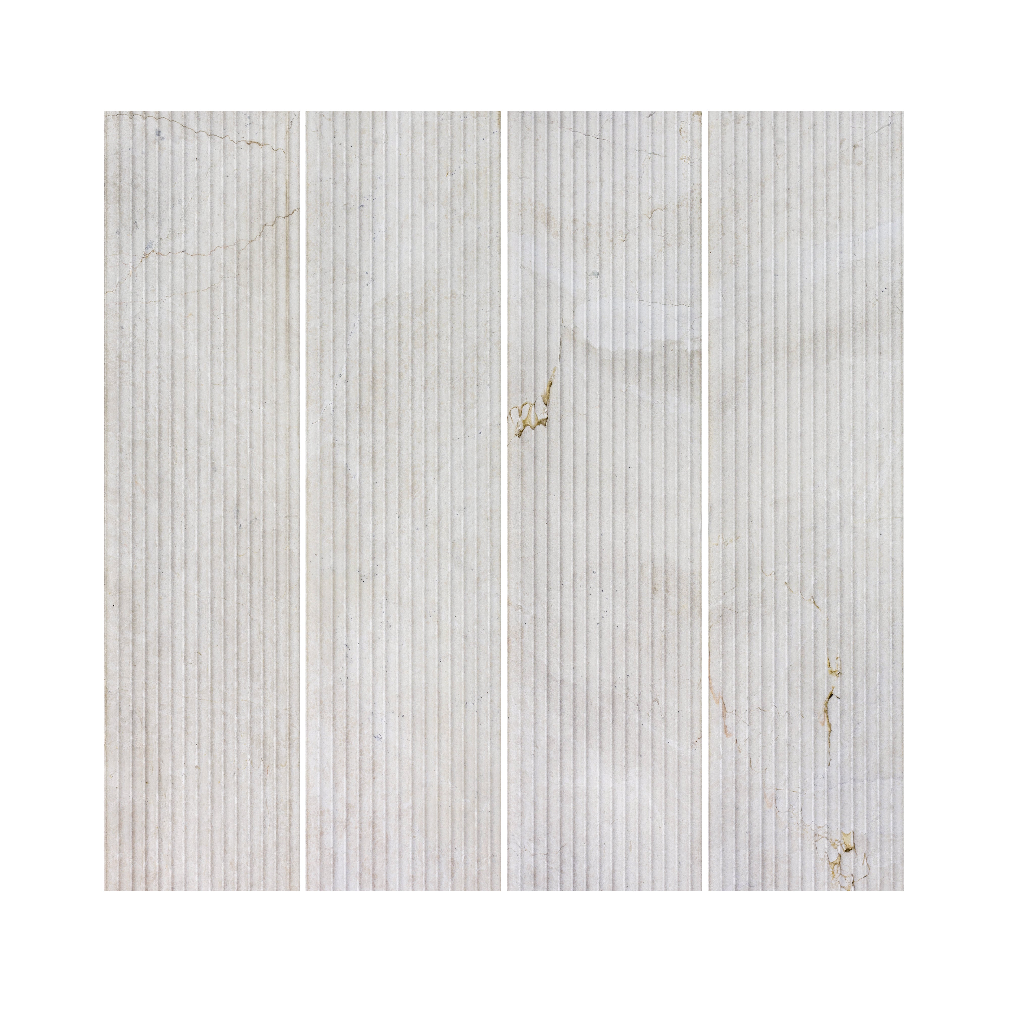 Crema Marfil Fluted Marble Tile