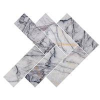 Lilac Honed Herringbone Marble Tile