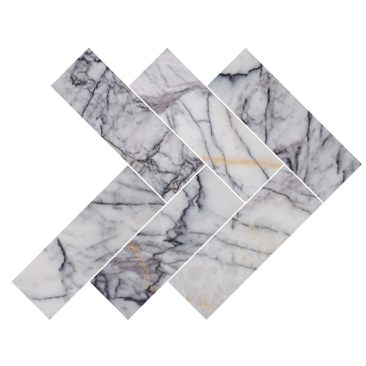 Lilac Honed Herringbone Marble Tile