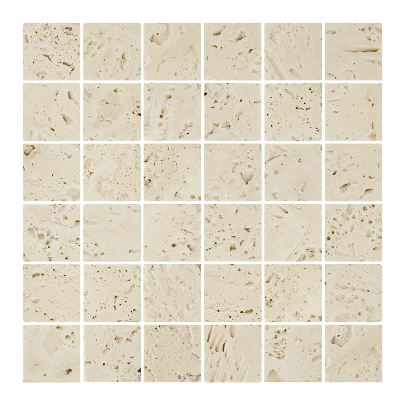 Lydia Antique Travertine Mosaic Tile – Tumbled Finish (Unfilled)