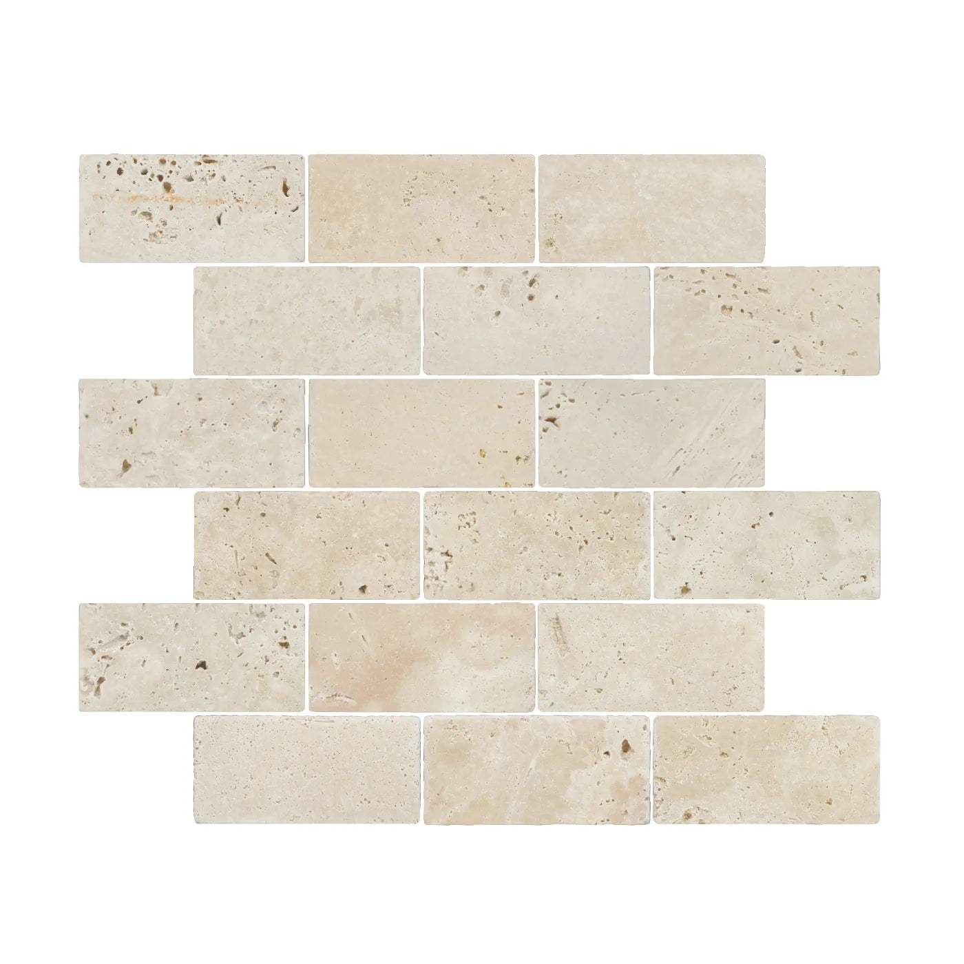 Lydia Classico Travertine Brick Mosaic Tile – Tumbled Finish
