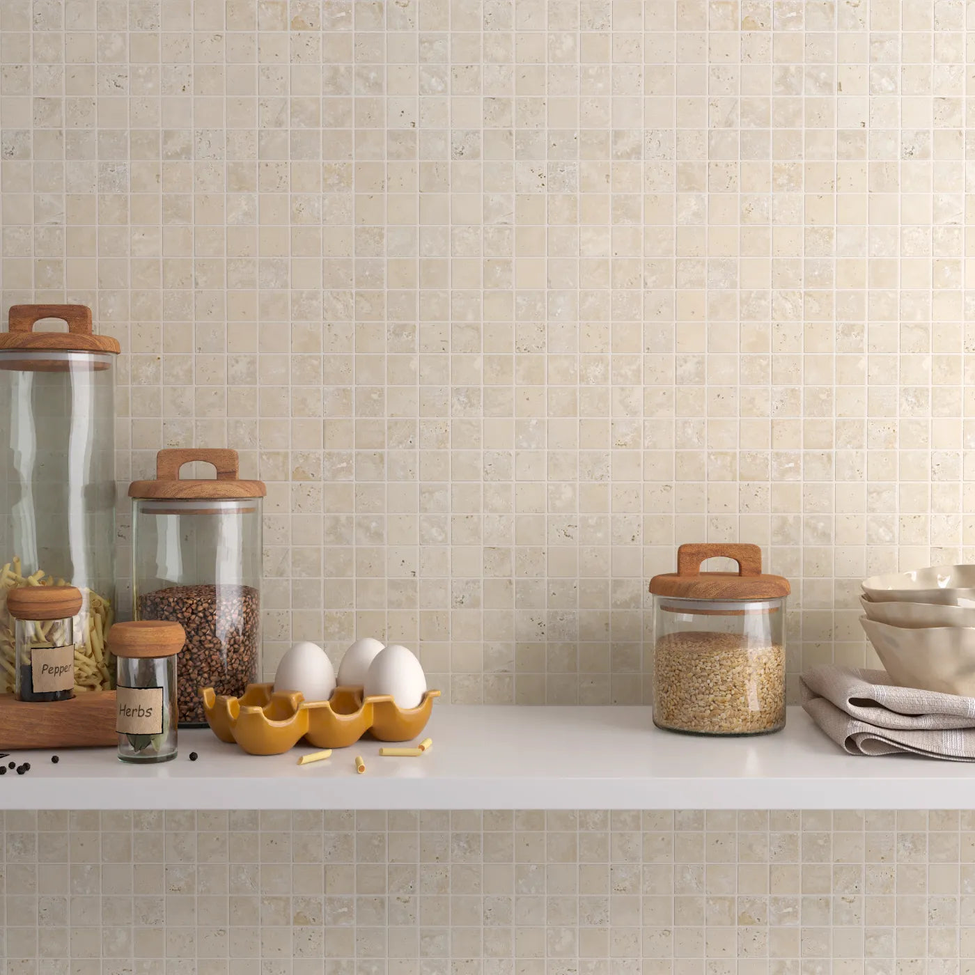 Lydia Classico Travertine Mosaic Tile – Tumbled Finish