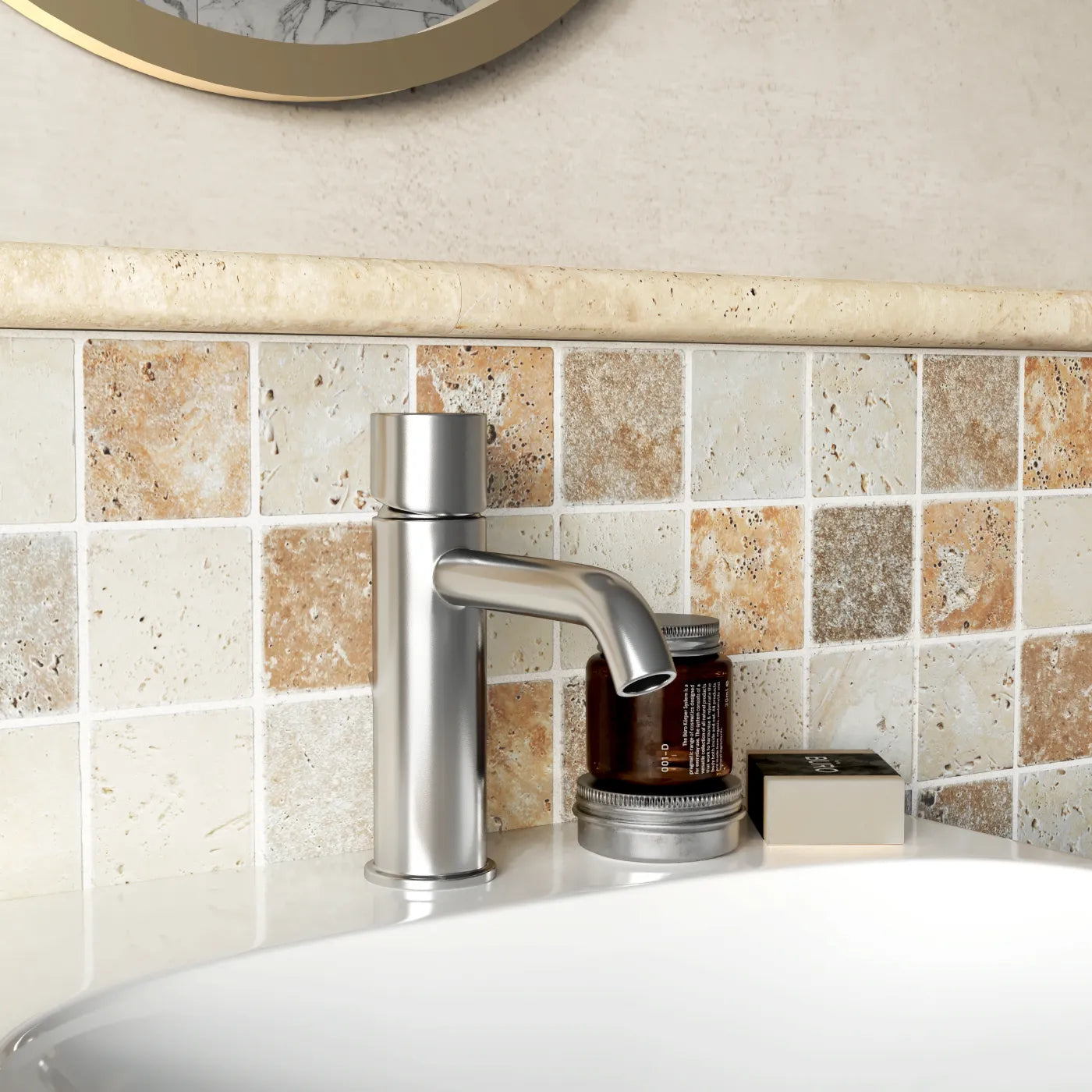 Lydia Classico Travertine Pencil Border Tile – Honed Finish