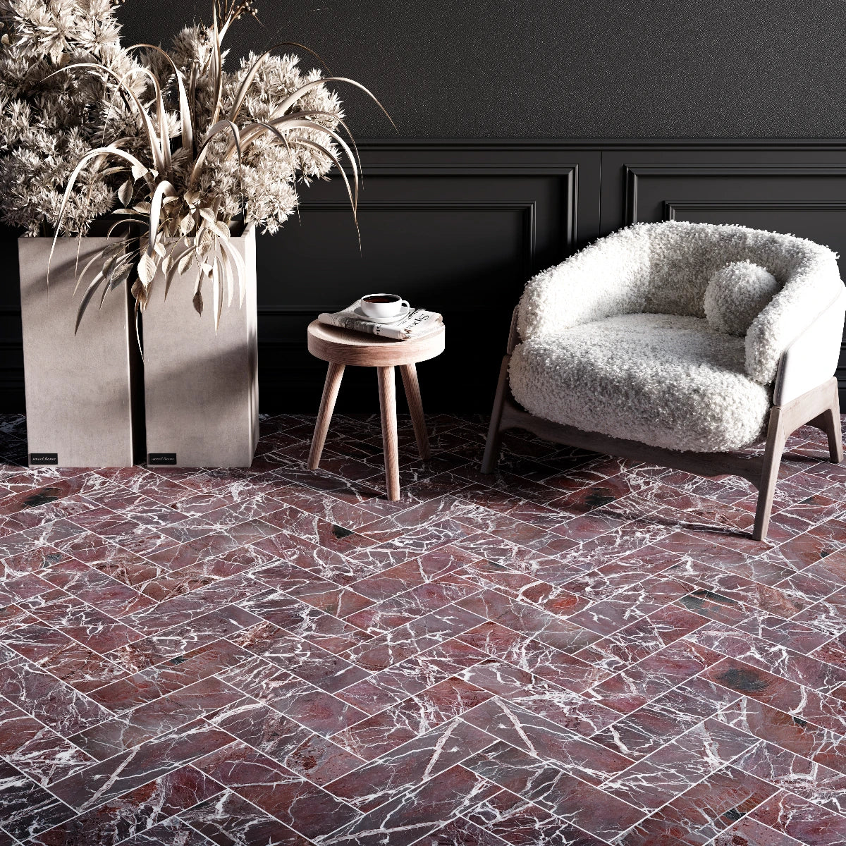 Rosso Levanto Honed Marble Tile
