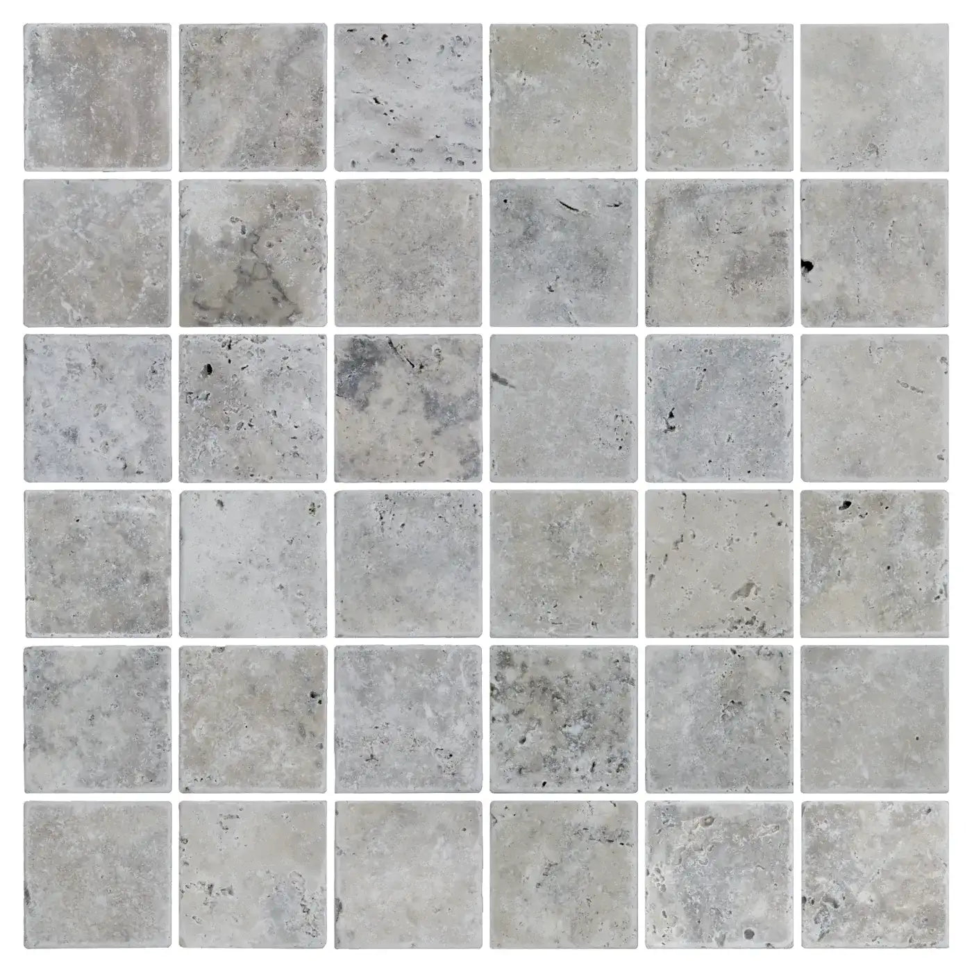 Silver Marble Mosaic Tile – Tumbled Finish