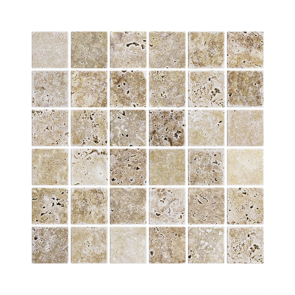 Siva Noce Marble Mosaic Tile – Tumbled Finish