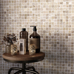 Siva Noce Marble Mosaic Tile – Tumbled Finish