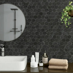 St Laurent Marble Hexagon Mosaic Tile – Honed Finish