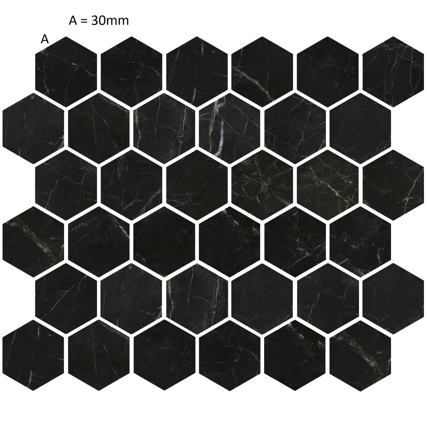 St Laurent Marble Hexagon Mosaic Tile