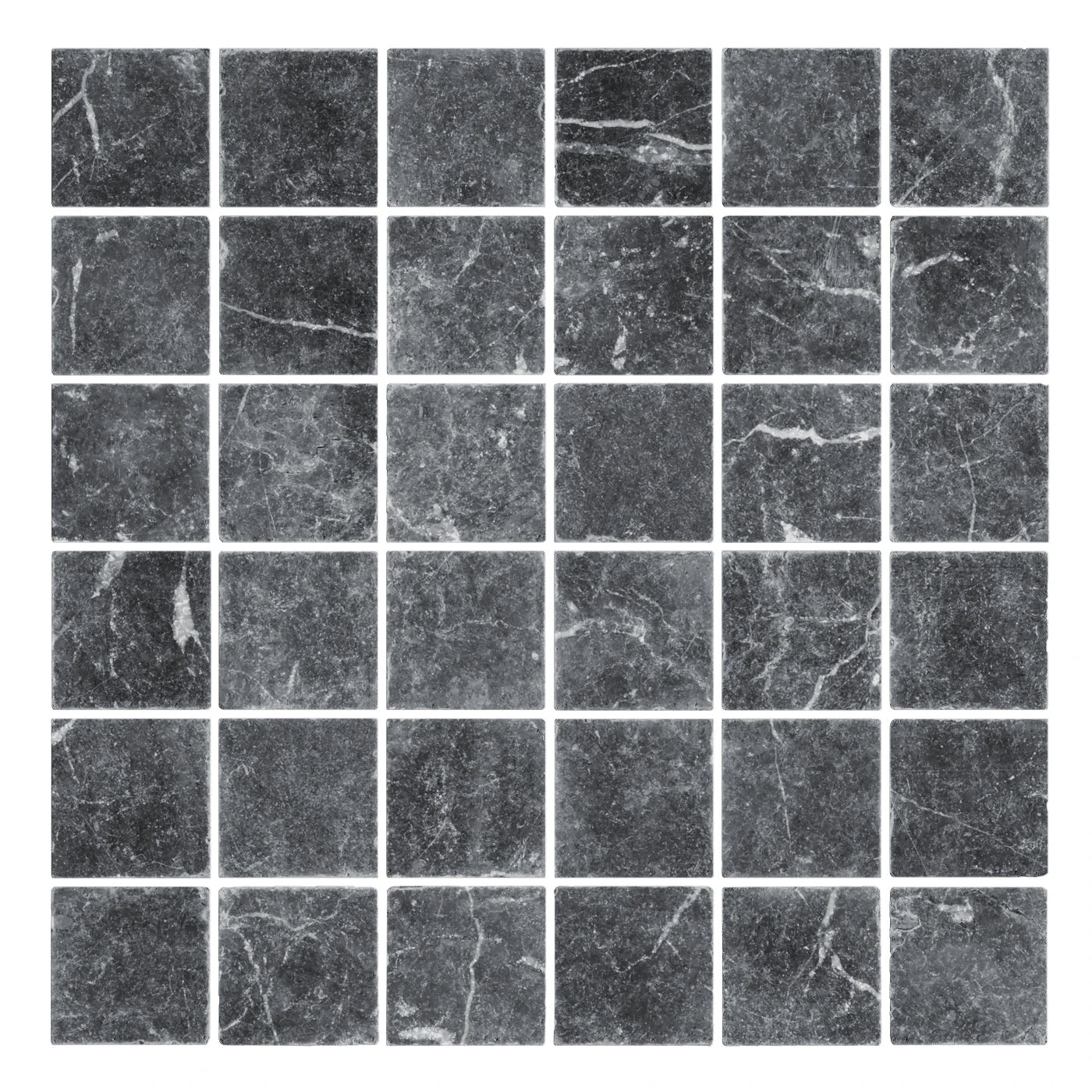 Taurus Nero Marble Mosaic Tile – Tumbled Finish