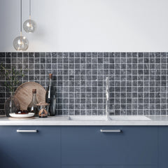 Taurus Nero Marble Mosaic Tile – Tumbled Finish