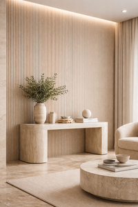 COLONNA | Travertine Fluted Porcelain Tile