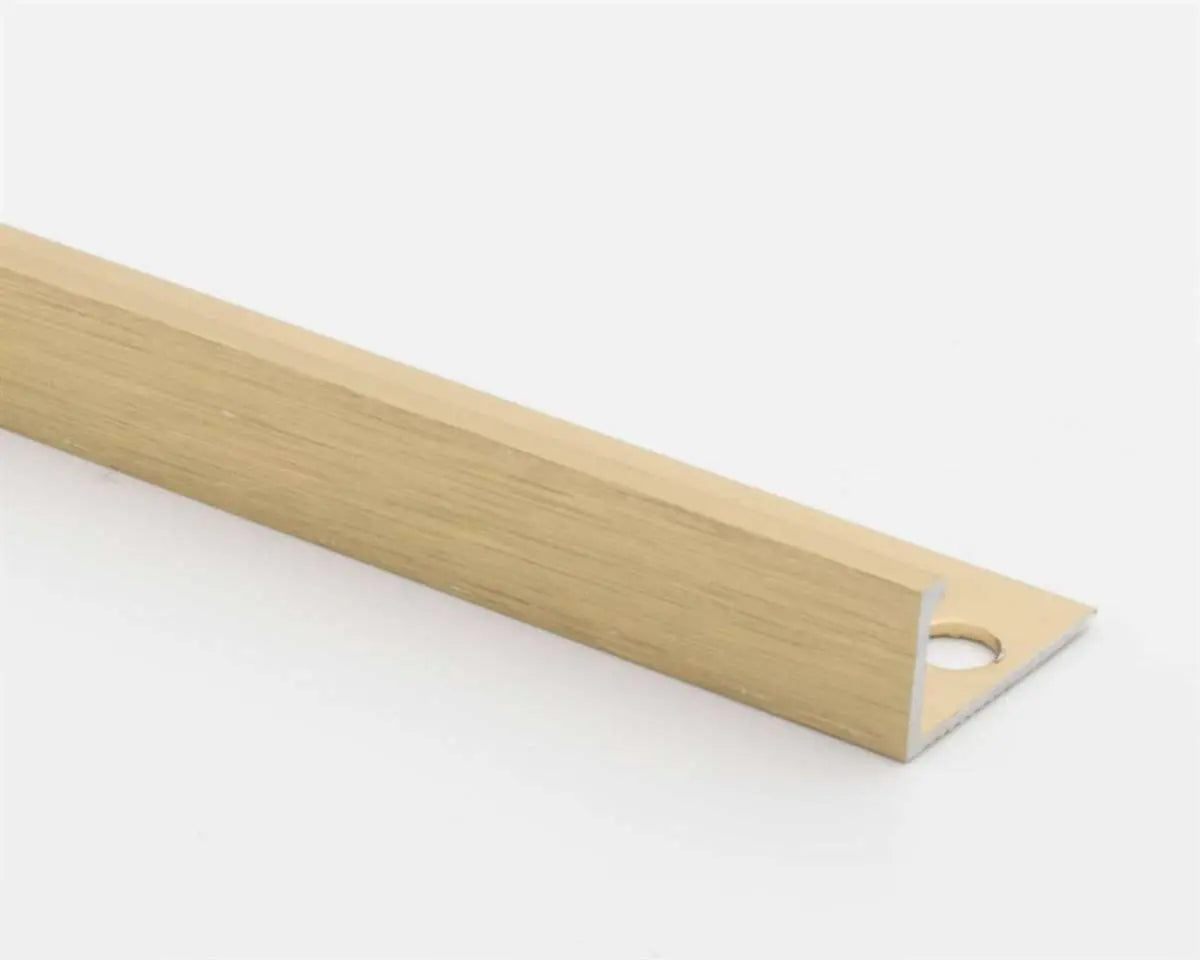 Brushed Brass L Shape Tile Trim – Straight Edge (2.5m)