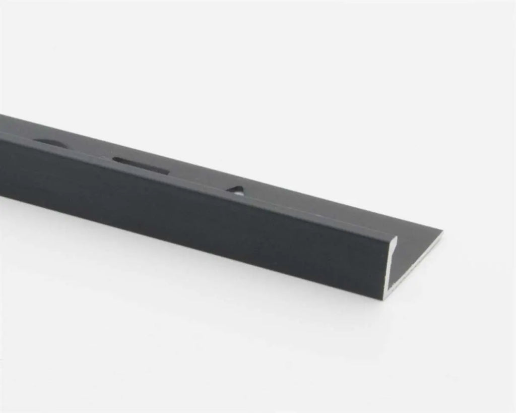 Matt Black L Shape Tile Trim – Straight Edge (2.5m) – NSG TILES